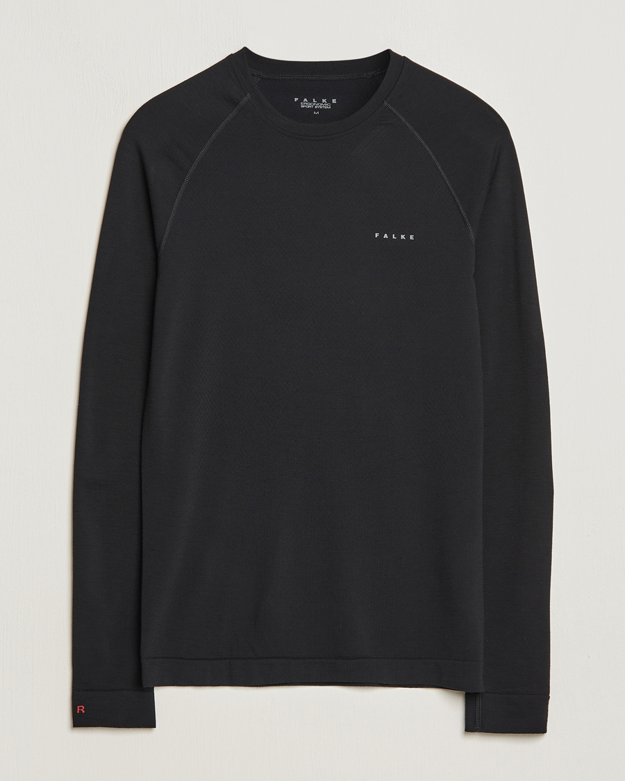 Herr |  | Falke Sport | Falke Long Sleeve Wool Tech Light Shirt Black