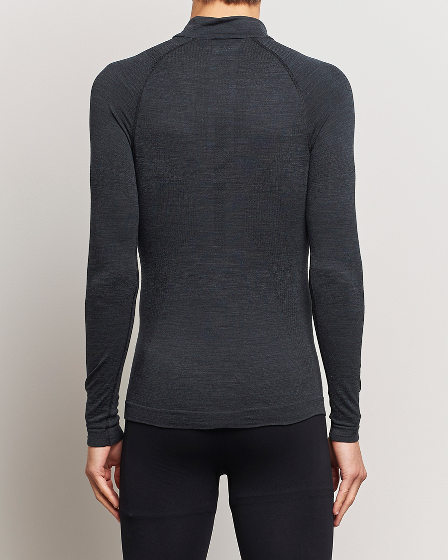 Herr | Active | Falke Sport | Falke Long Sleeve Wool Tech half Zip Shirt Black