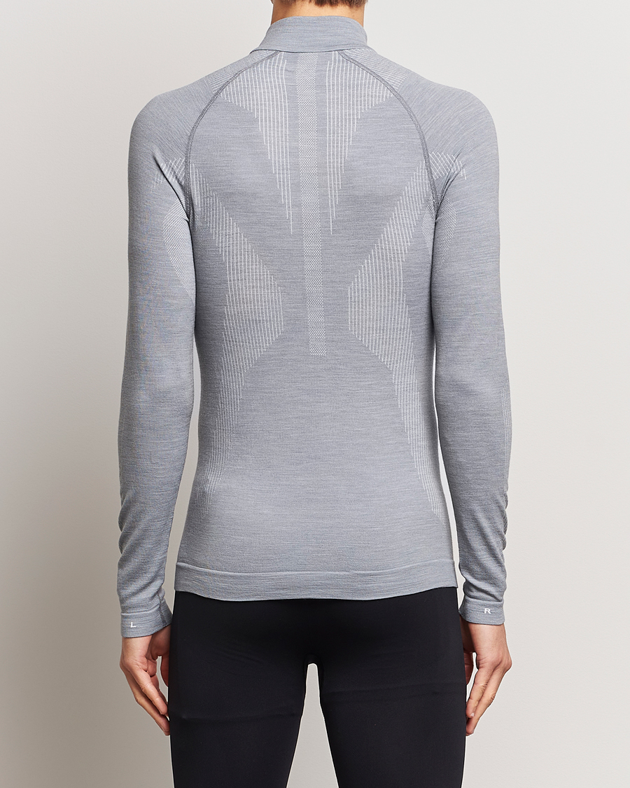 Herr | Underställ | Falke Sport | Falke Long Sleeve Wool Tech half Zip Shirt Grey Heather