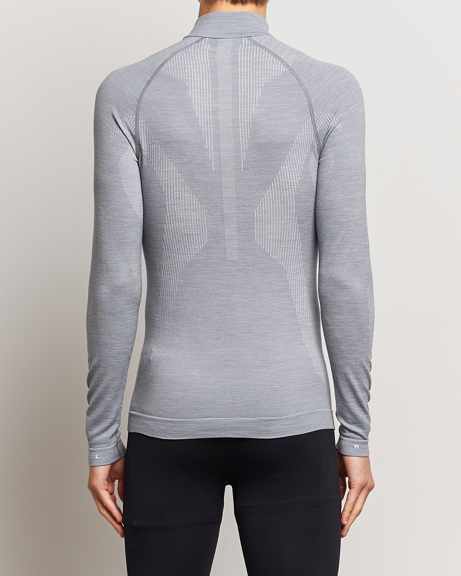 Herr | Training | Falke Sport | Falke Long Sleeve Wool Tech half Zip Shirt Grey Heather