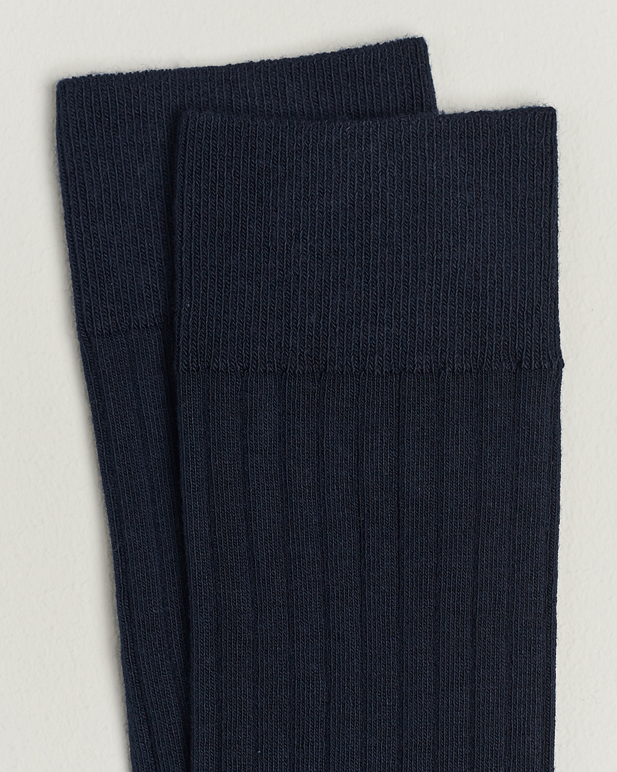 Herr | A Day's March | A Day's March | Ribbed Cotton Socks Navy