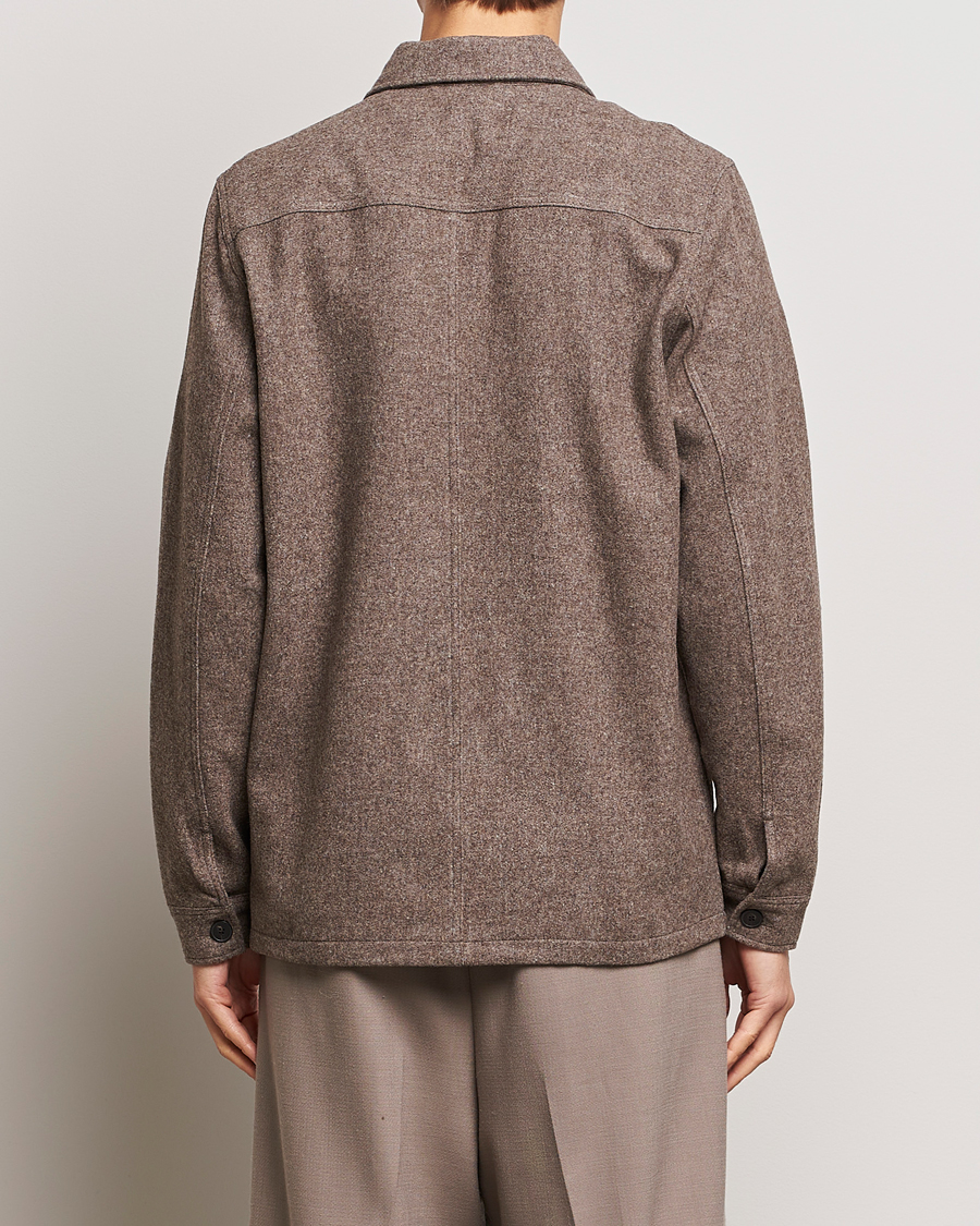 Herr | Skjortor | A Day's March | Original Wool Overshirt Taupe Melange
