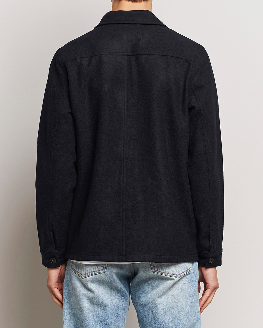 Herr | Jackor | A Day's March | Wool Overshirt Navy