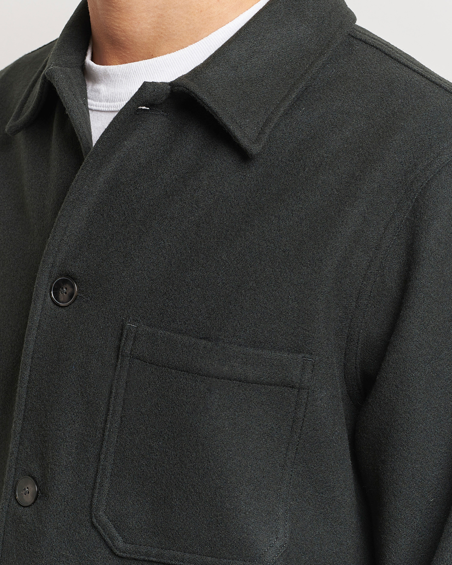 Herr | Skjortor | A Day's March | Original Wool Overshirt Seaweed
