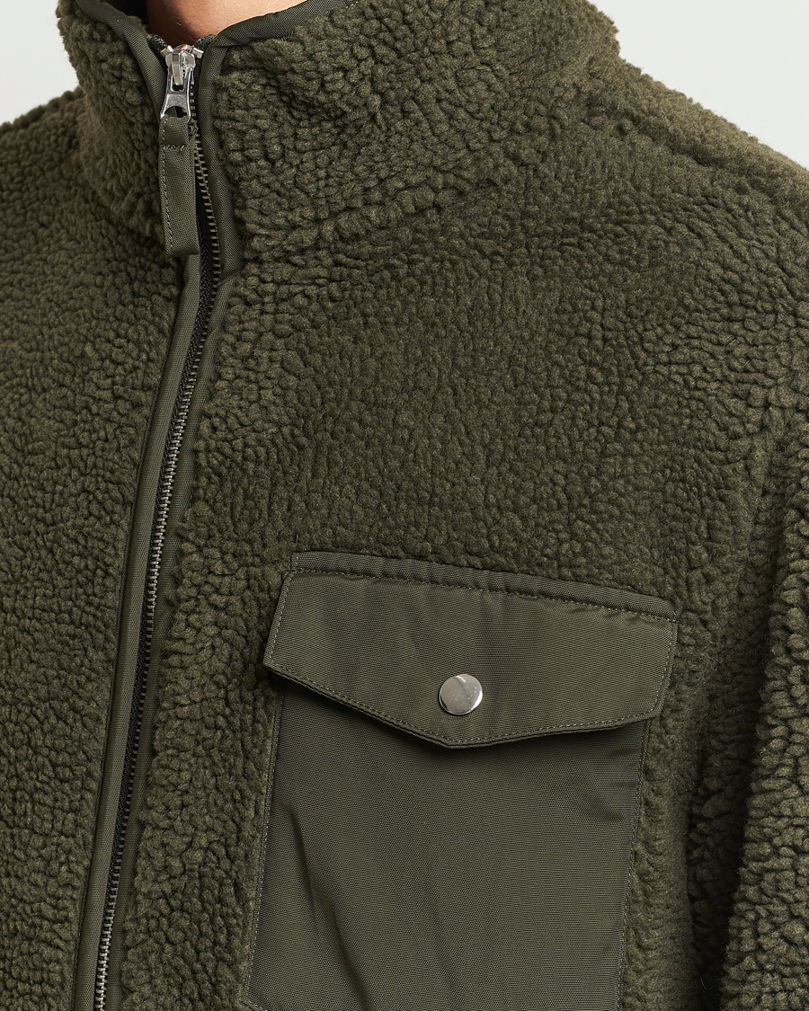Herr | Tröjor | A Day's March | Tone Pile Fleece Jacket Deep Green