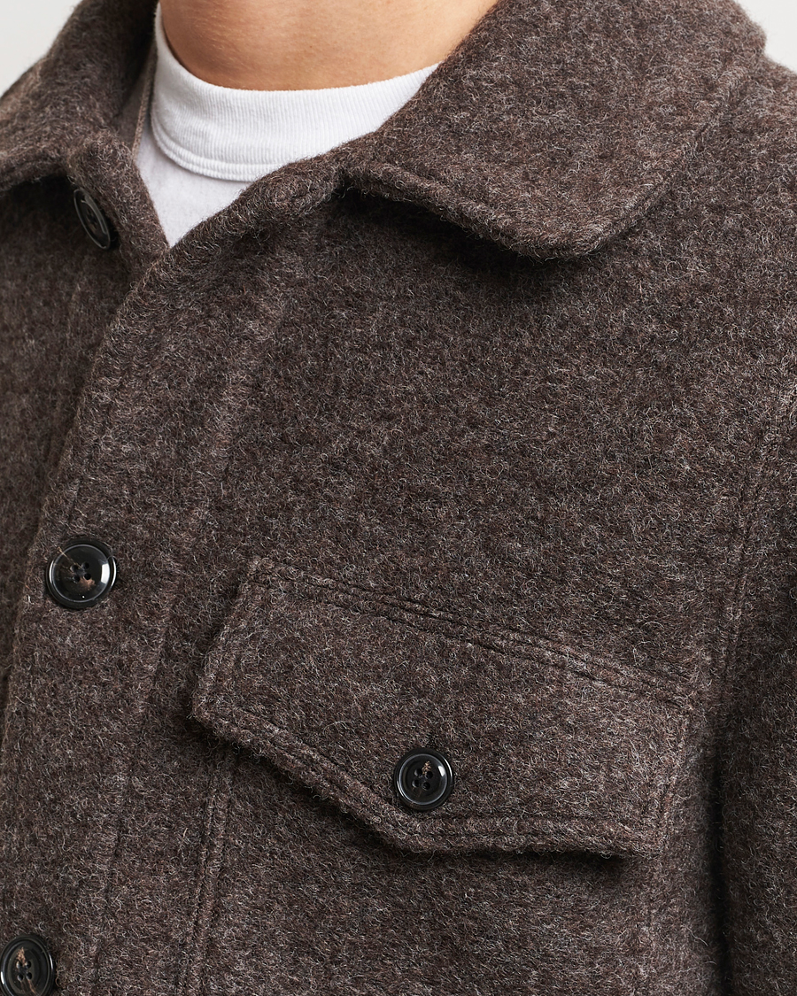 Herr | Skjortor | A Day's March | Chaumont Heavy Wool Overshirt Taupe