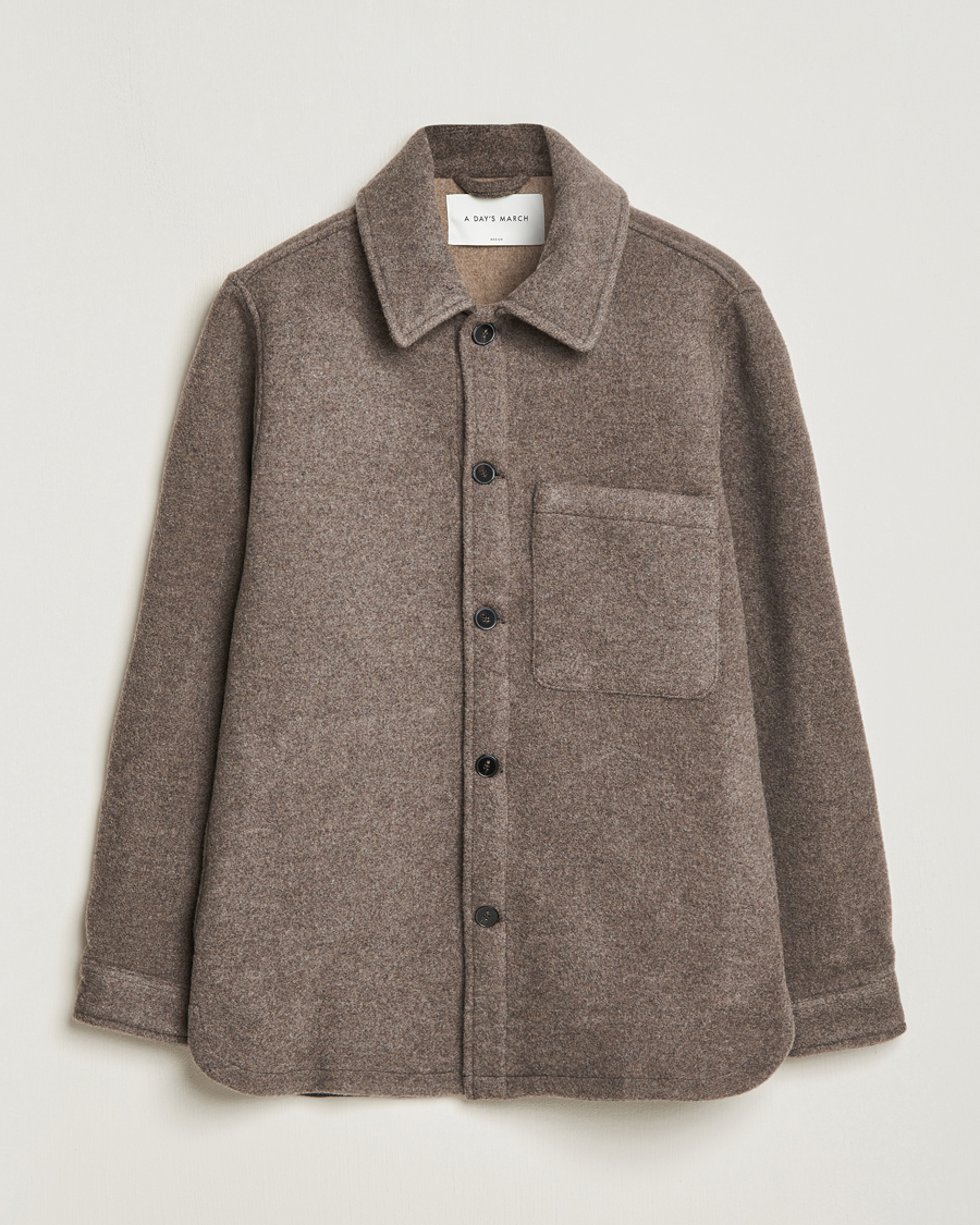 Herr |  | A Day's March | Epernay Wool Overshirt Taupe
