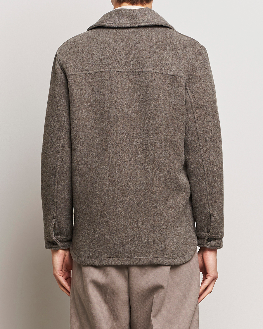 Herr | Skjortor | A Day's March | Epernay Wool Overshirt Taupe