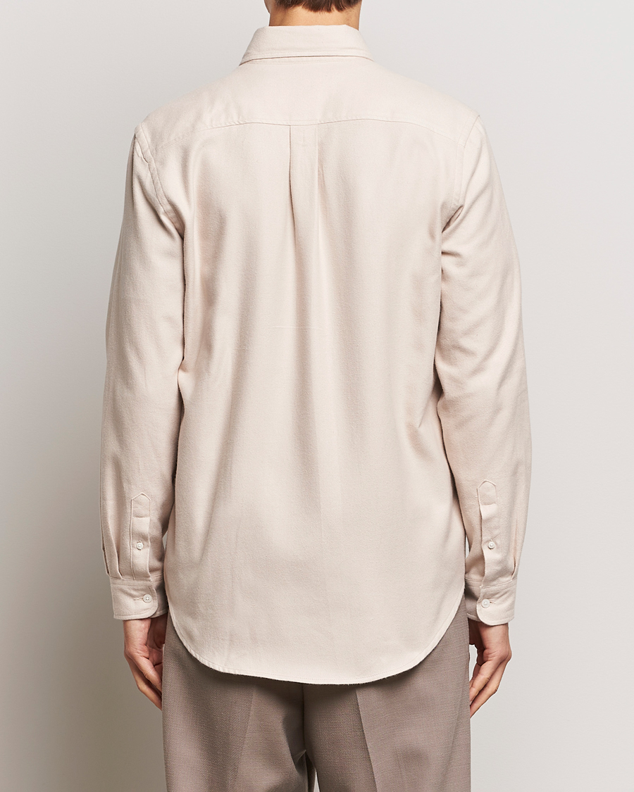 Herr | Skjortor | A Day's March | Moorgate Light Flanell Shirt Taupe Melange