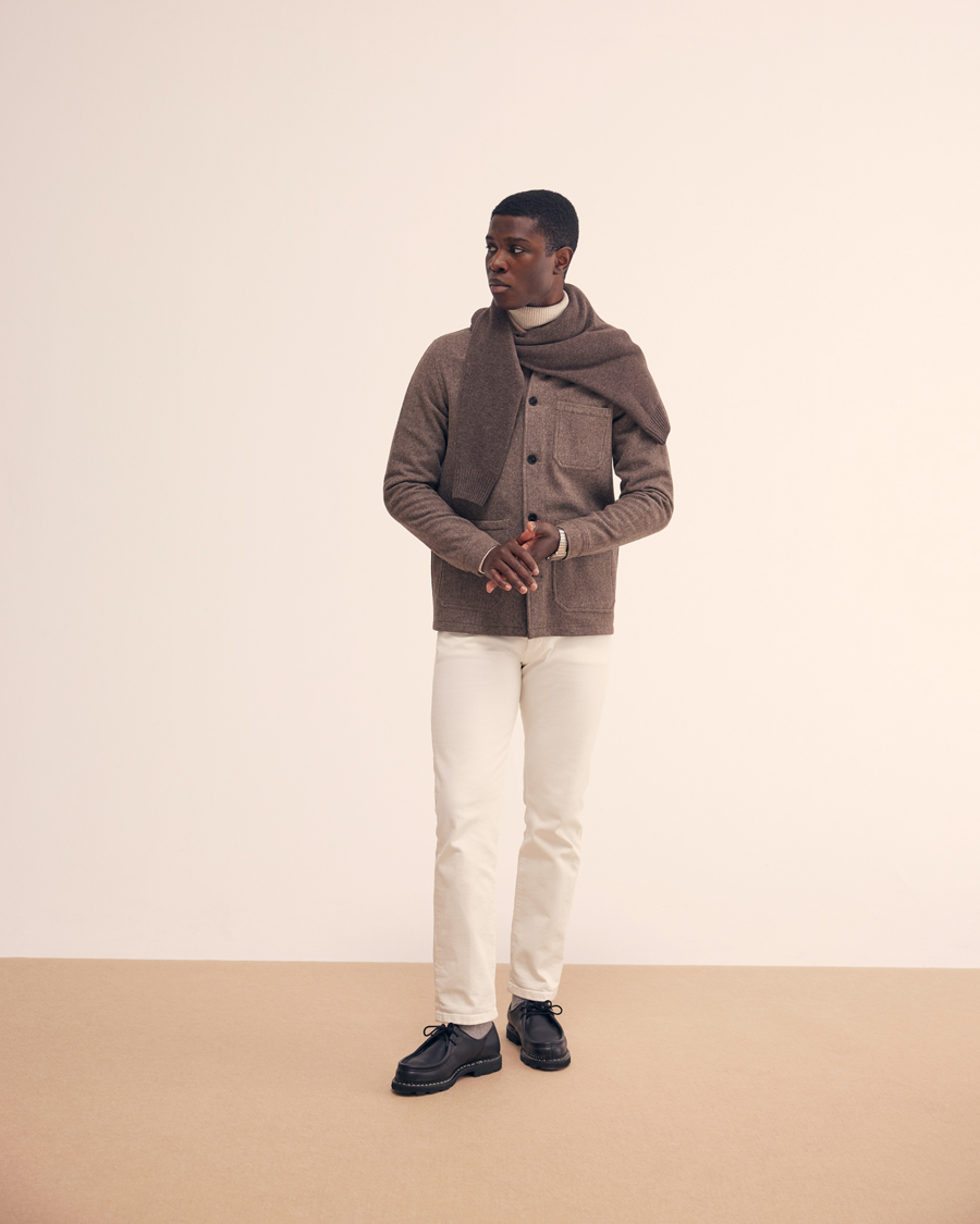 Herr | Skjortor | A Day's March | Redhill Heavy Flanell Shirt Sand