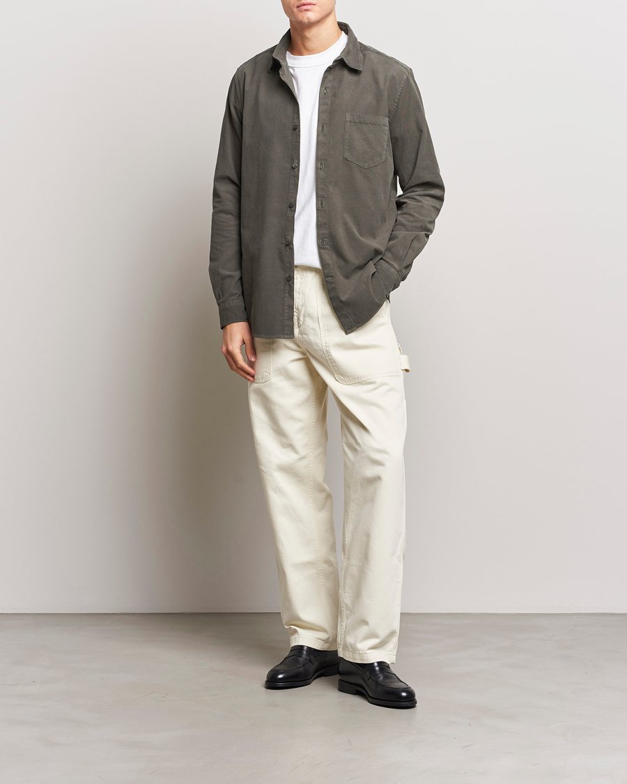 Herr | Skjortor | A Day's March | Daintree Baby Cord Shirt Olive