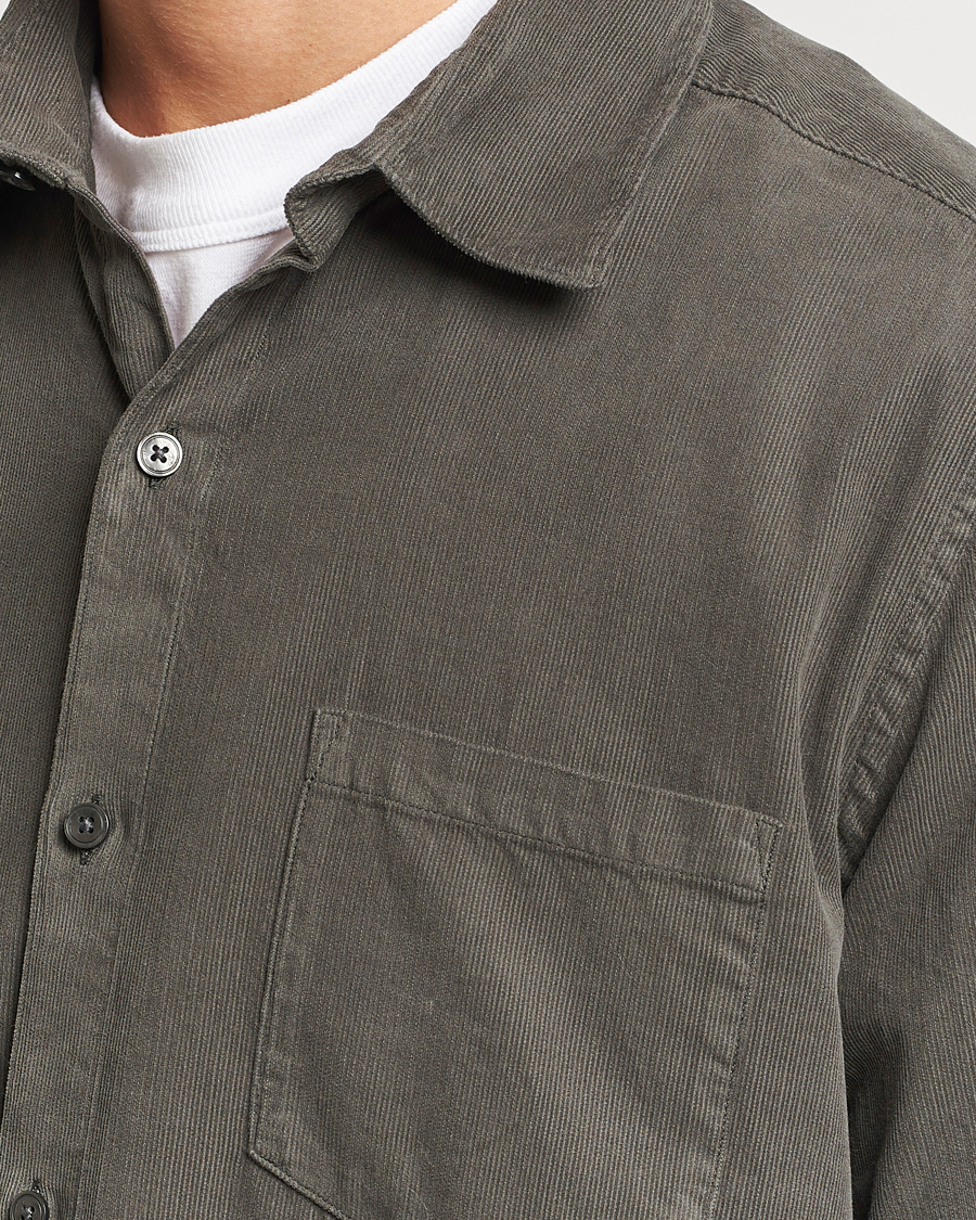 Herr | Skjortor | A Day's March | Daintree Baby Cord Shirt Olive