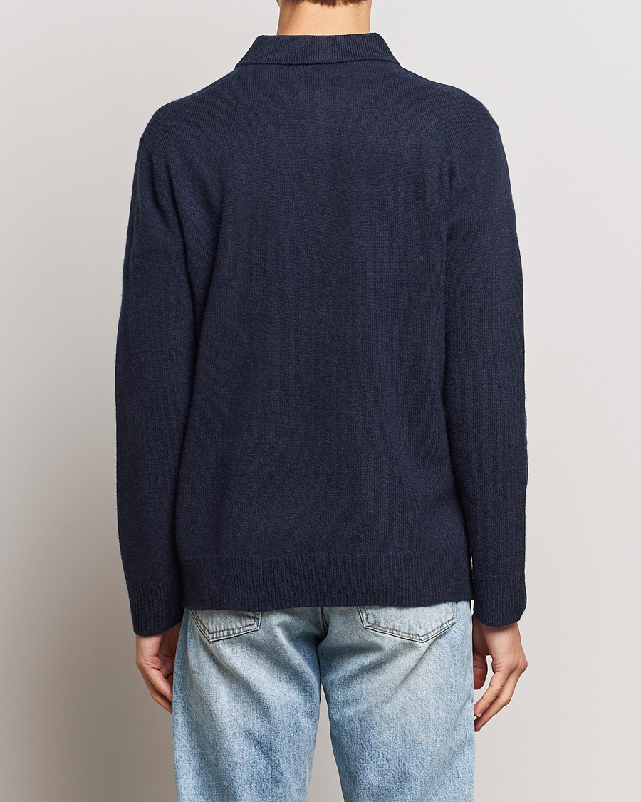 Herr | Tröjor | A Day's March | Avoch Lambswool Polo Navy