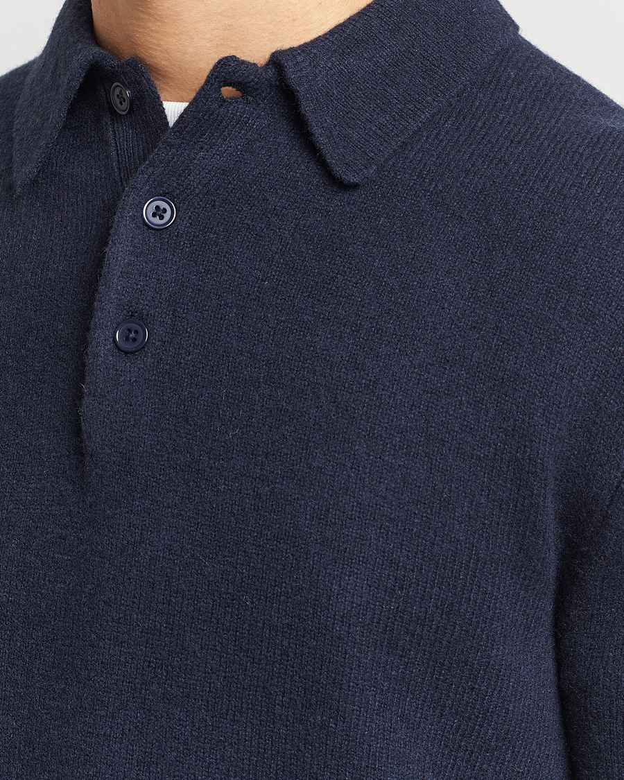 Herr | Tröjor | A Day's March | Avoch Lambswool Polo Navy
