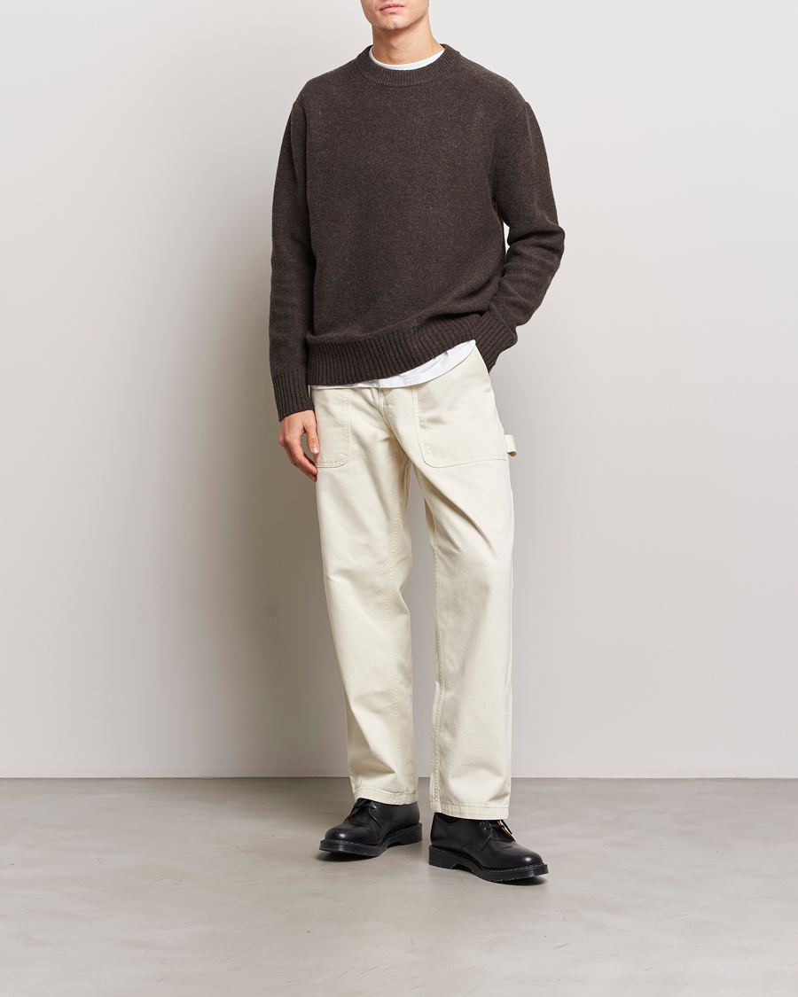 Herr | Tröjor | A Day's March | Tietar Boiled Merino Sweater Java Brown