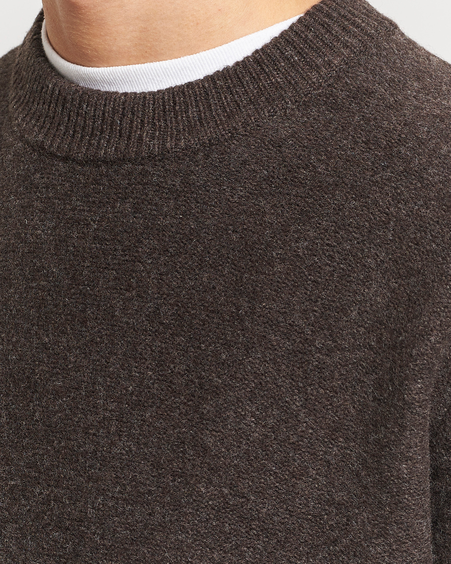 Herr | Tröjor | A Day's March | Tietar Boiled Merino Sweater Java Brown