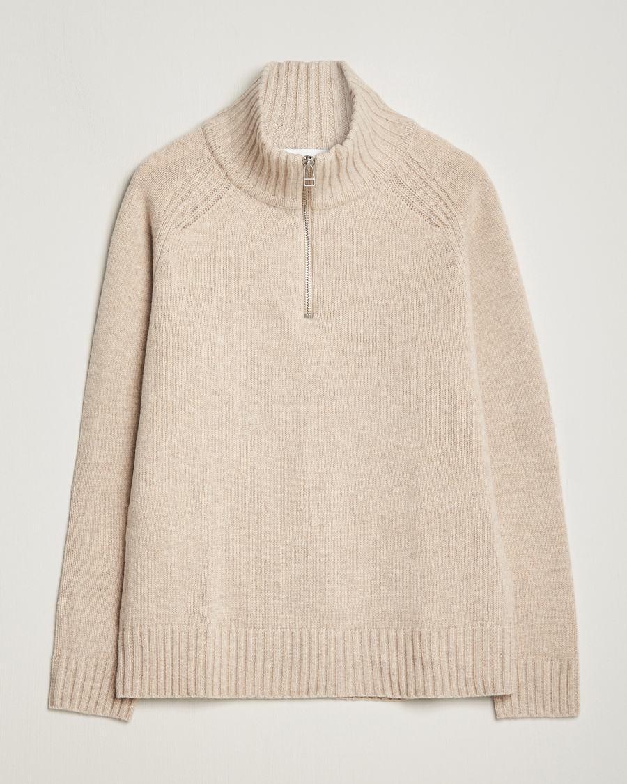 Herr | Tröjor | A Day's March | Cullan Wool Half-Zip Sand