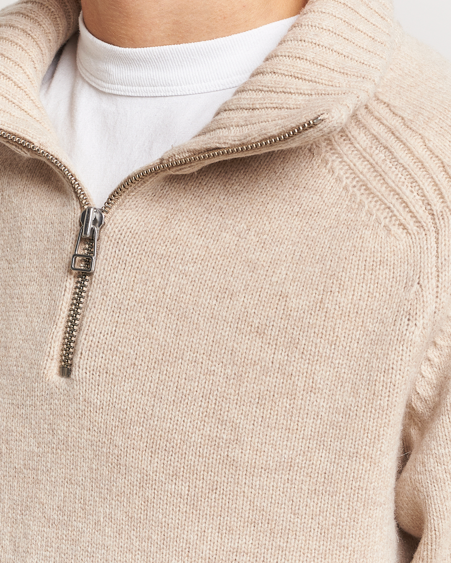 Herr | Tröjor | A Day's March | Cullan Wool Half-Zip Sand