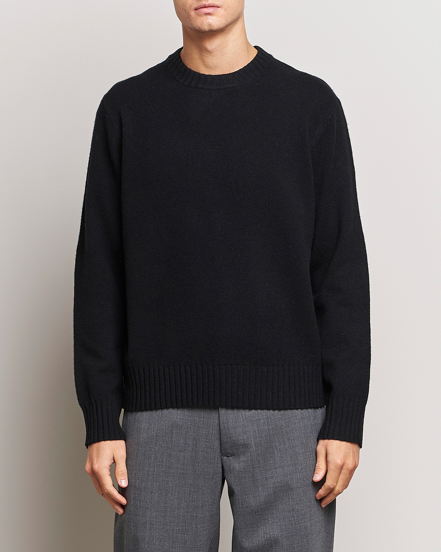 Herr | Tröjor | A Day's March | Marlow Lambswool Crew Black
