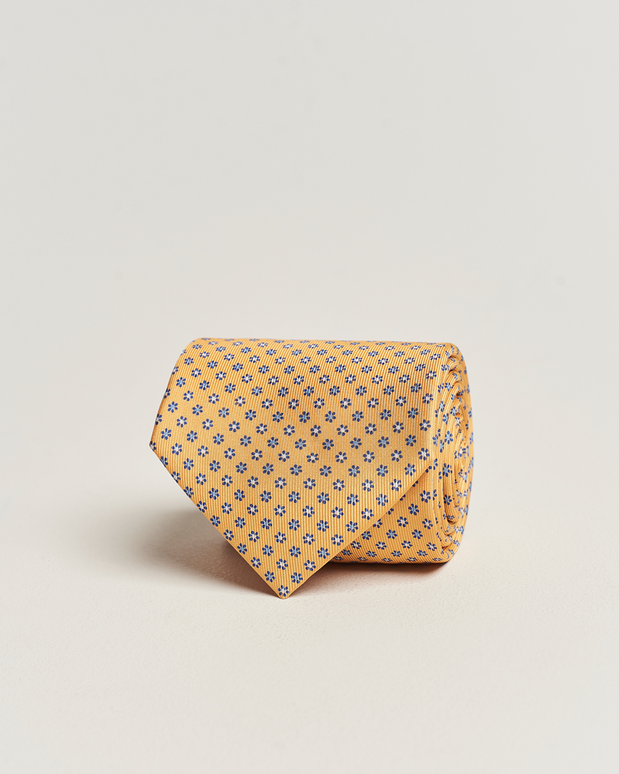 Herr | E. Marinella 3-Fold Printed Silk Tie Yellow | E. Marinella | 3-Fold Printed Silk Tie Yellow