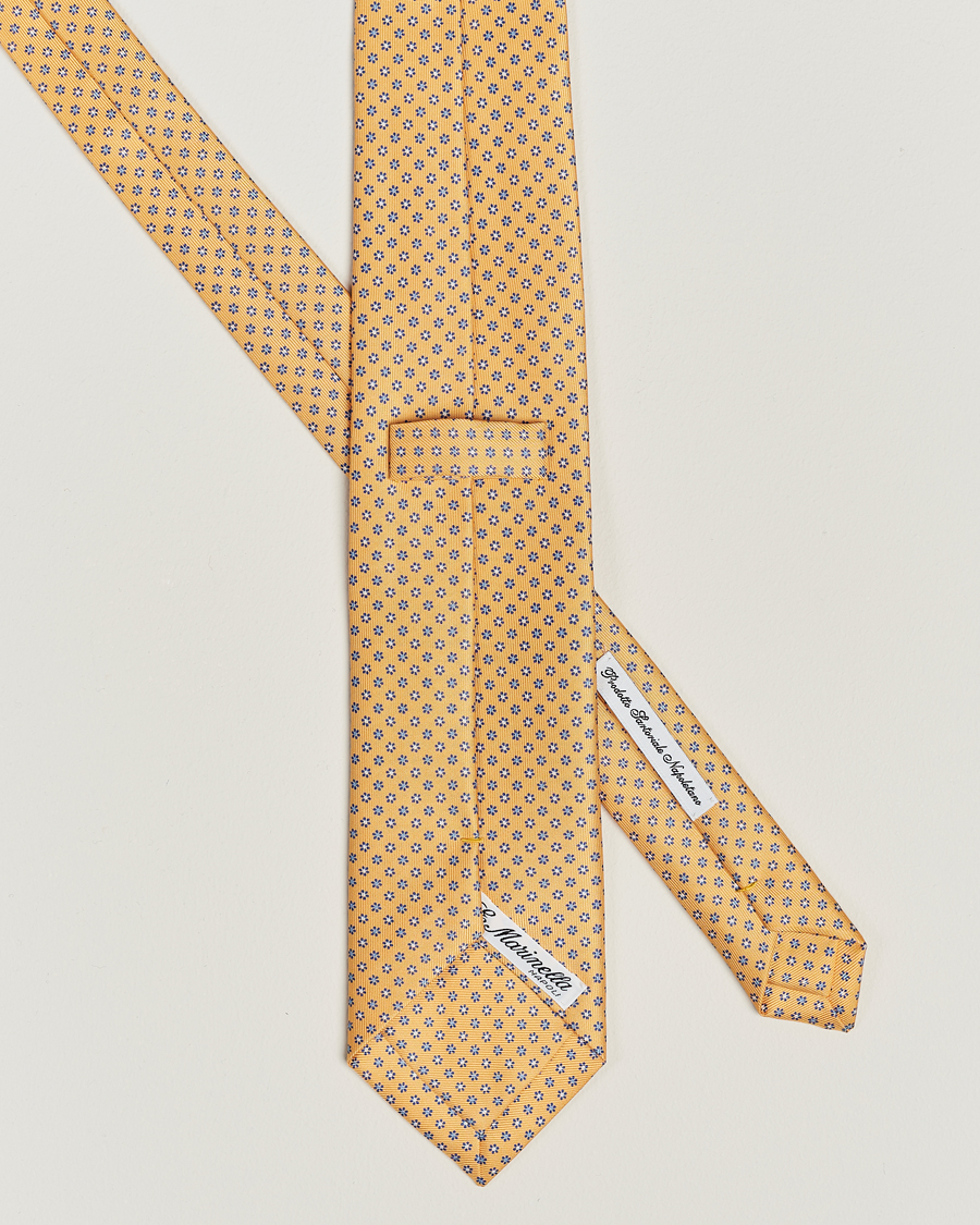 Herr | E. Marinella 3-Fold Printed Silk Tie Yellow | E. Marinella | 3-Fold Printed Silk Tie Yellow
