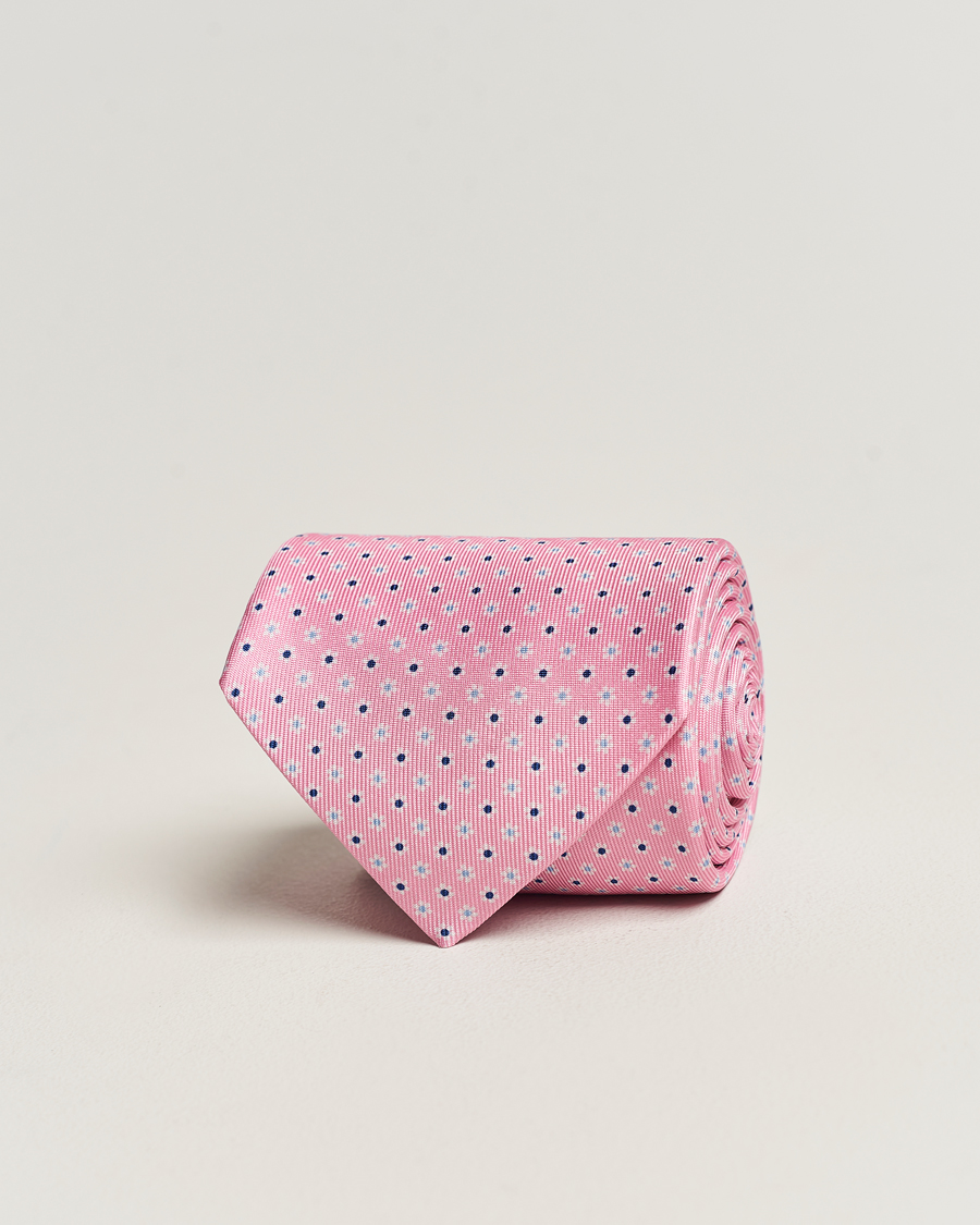 Herr | E. Marinella 3-Fold Printed Silk Tie Pink | E. Marinella | 3-Fold Printed Silk Tie Pink