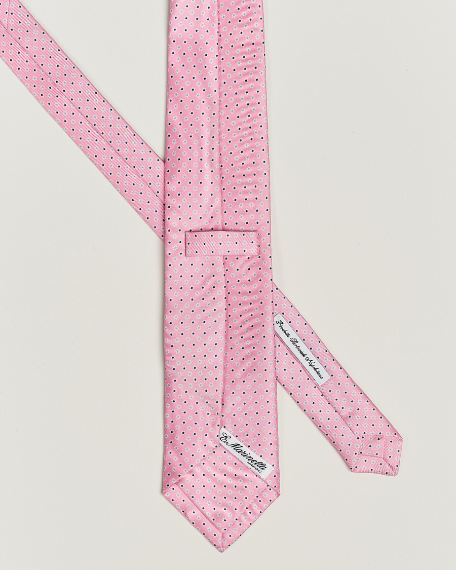 Herr | E. Marinella 3-Fold Printed Silk Tie Pink | E. Marinella | 3-Fold Printed Silk Tie Pink