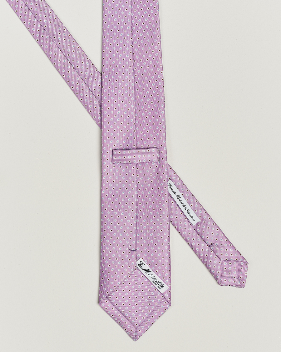 Herr | E. Marinella 3-Fold Printed Silk Tie Lilac | E. Marinella | 3-Fold Printed Silk Tie Lilac