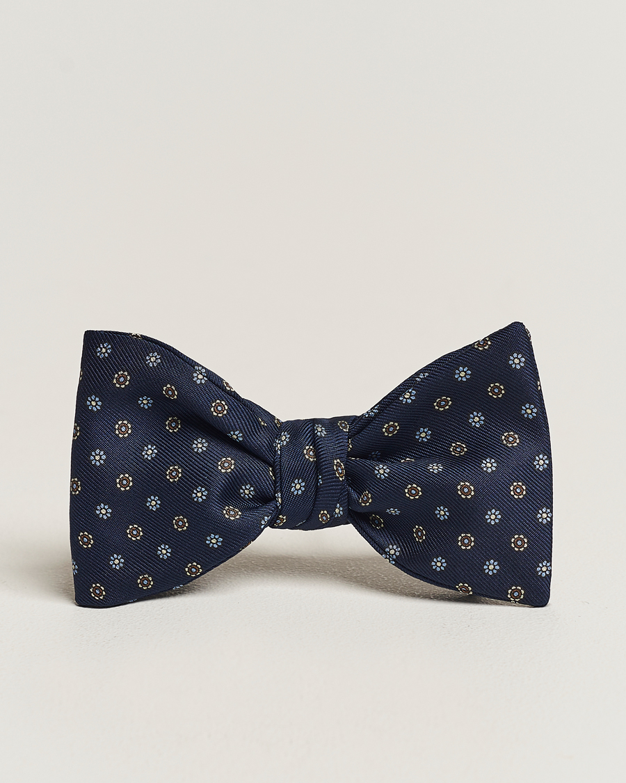 Herr | E. Marinella Silk Bow Tie Navy | E. Marinella | Silk Bow Tie Navy
