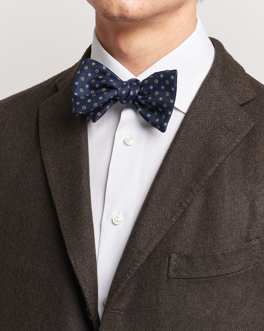 Herr | E. Marinella Silk Bow Tie Navy | E. Marinella | Silk Bow Tie Navy