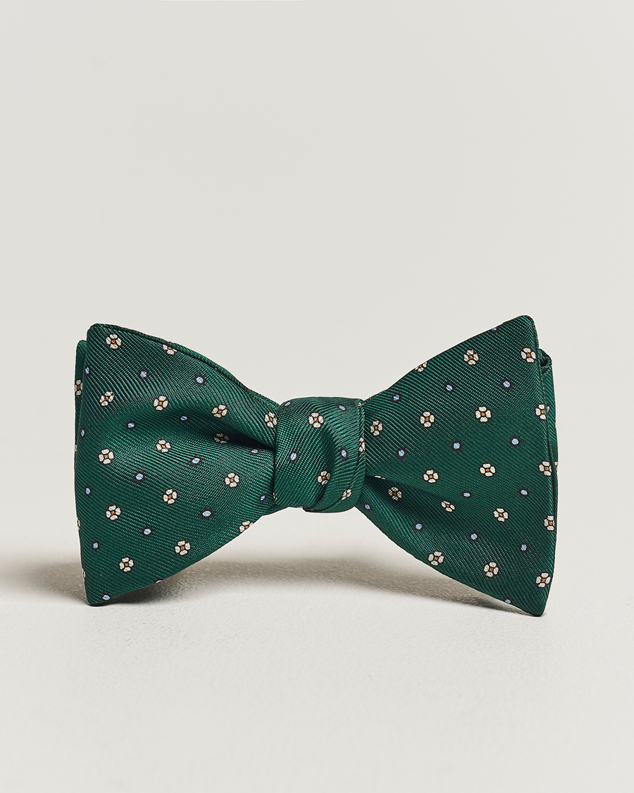 Herr | Flugor | E. Marinella | Silk Bow Tie Dark Green