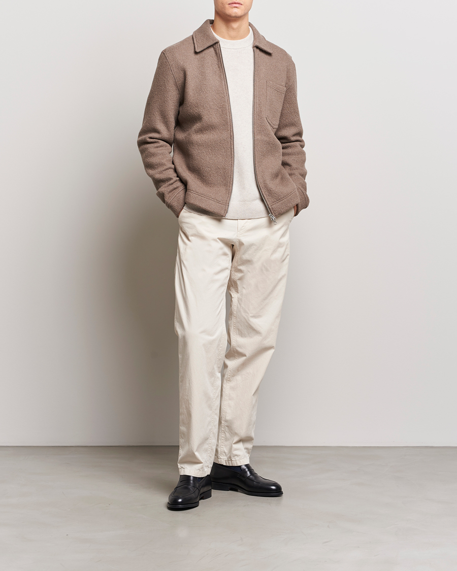 Herr | Tröjor | Samsøe Samsøe | Hannes Boiled Wool Full Zip Fallen Rock