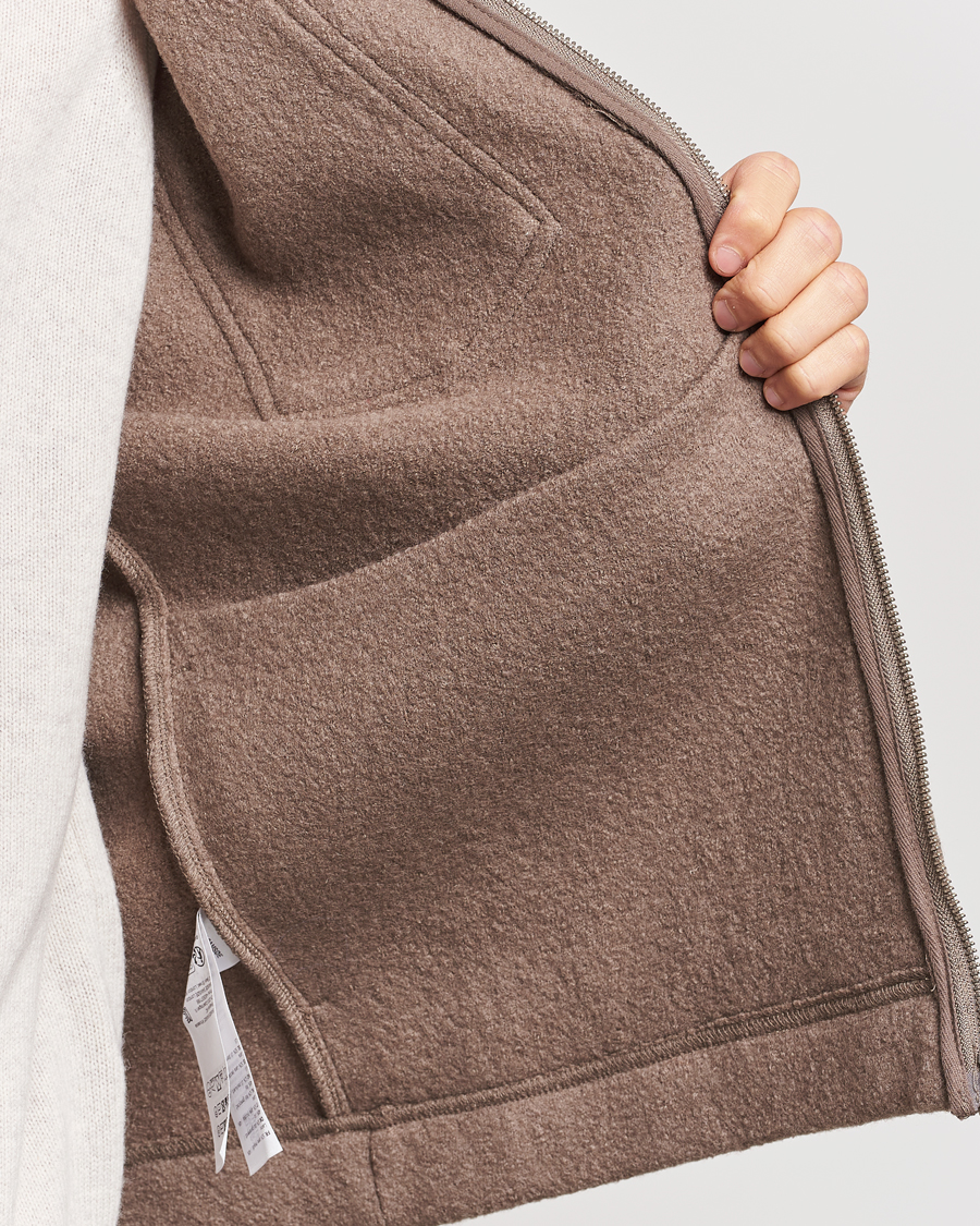 Herr | Tröjor | Samsøe Samsøe | Hannes Boiled Wool Full Zip Fallen Rock