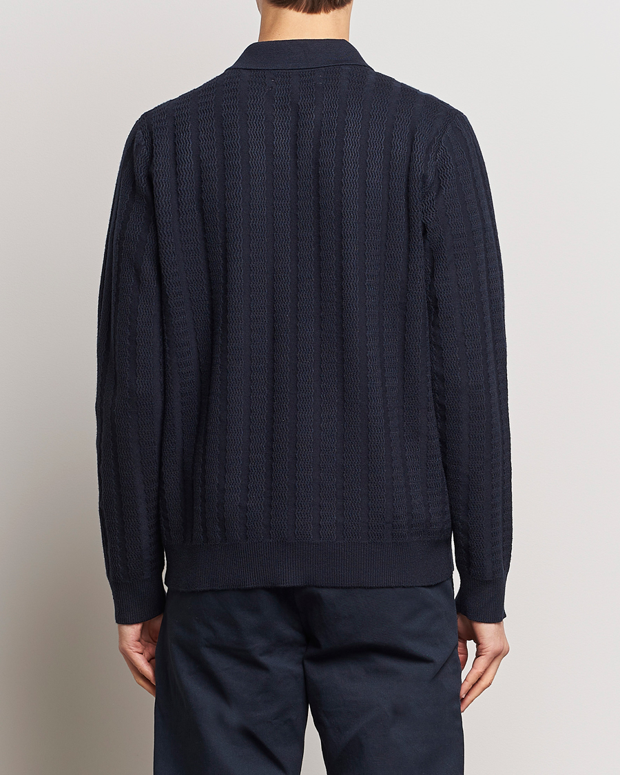 Herr | Tröjor | Samsøe Samsøe | Gabriel Structured Knitted Half Zip Salute Navy