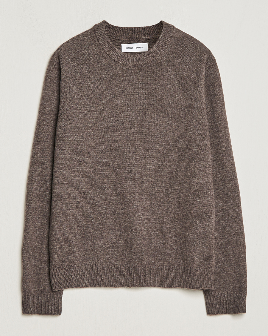 Herr | Tröjor | Samsøe Samsøe | Isak Merino Knitted Sweater Major Brown
