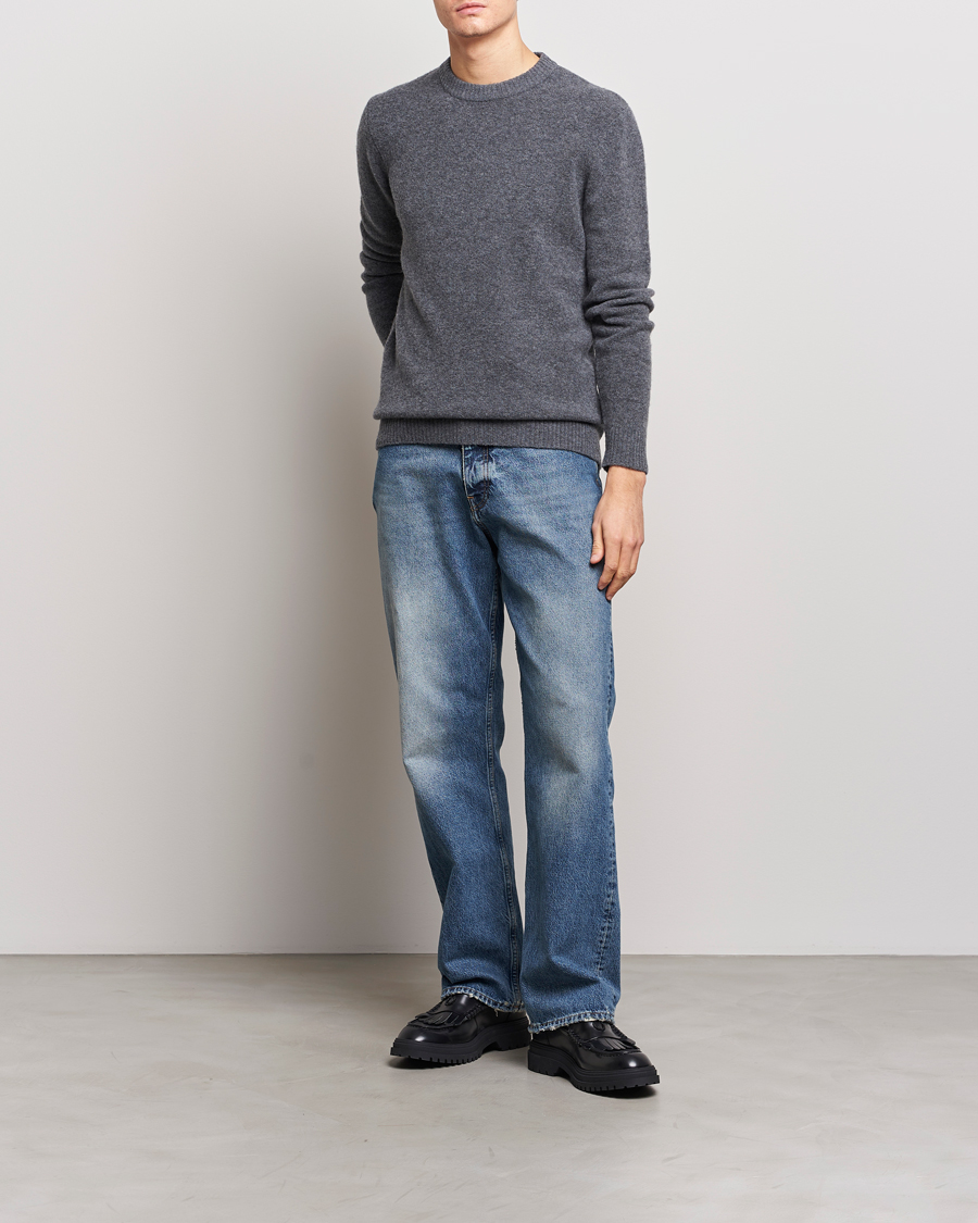 Herr | Tröjor | Samsøe Samsøe | Butler Yak Crew Neck Dark Grey Melange