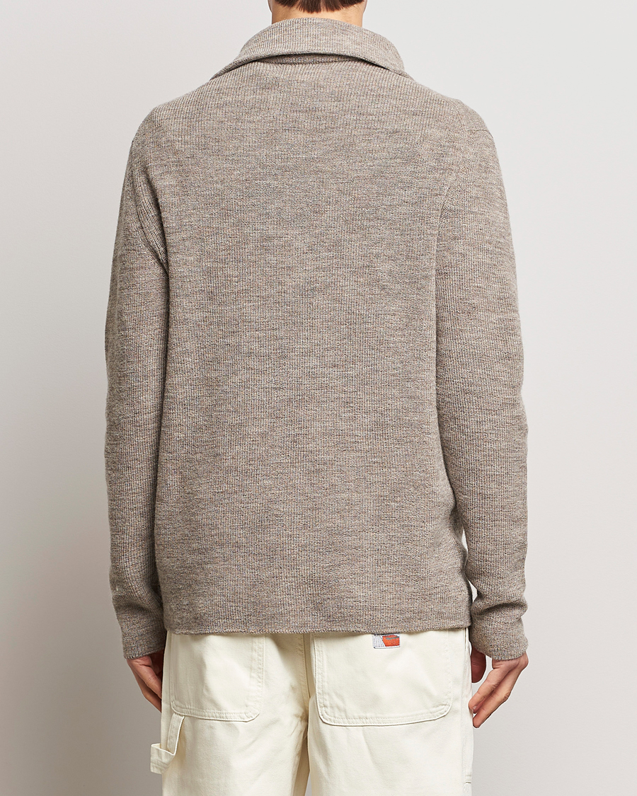 Herr | Tröjor | NN07 | Carl Rib Knitted Half Zip Nature Melange