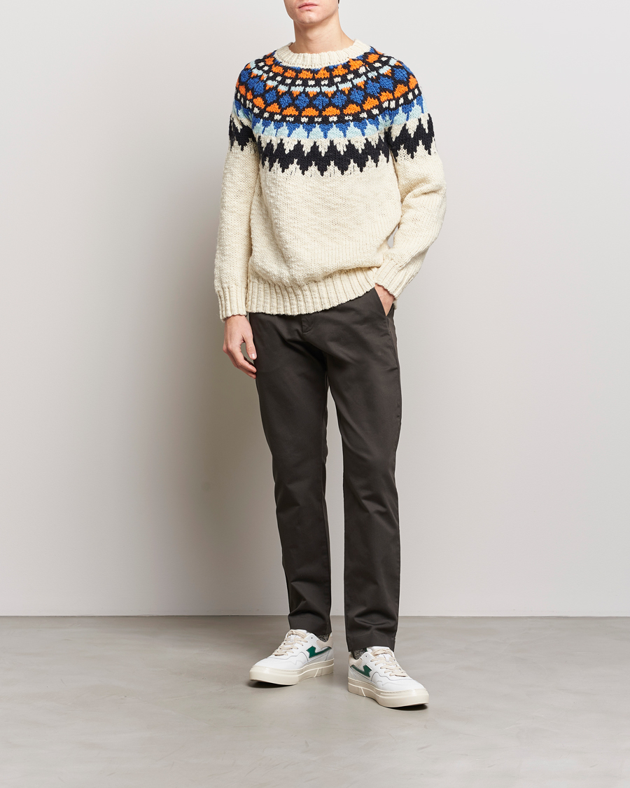 Herr | Tröjor | NN07 | Felix Nordic Wool Sweater Ecru Multi