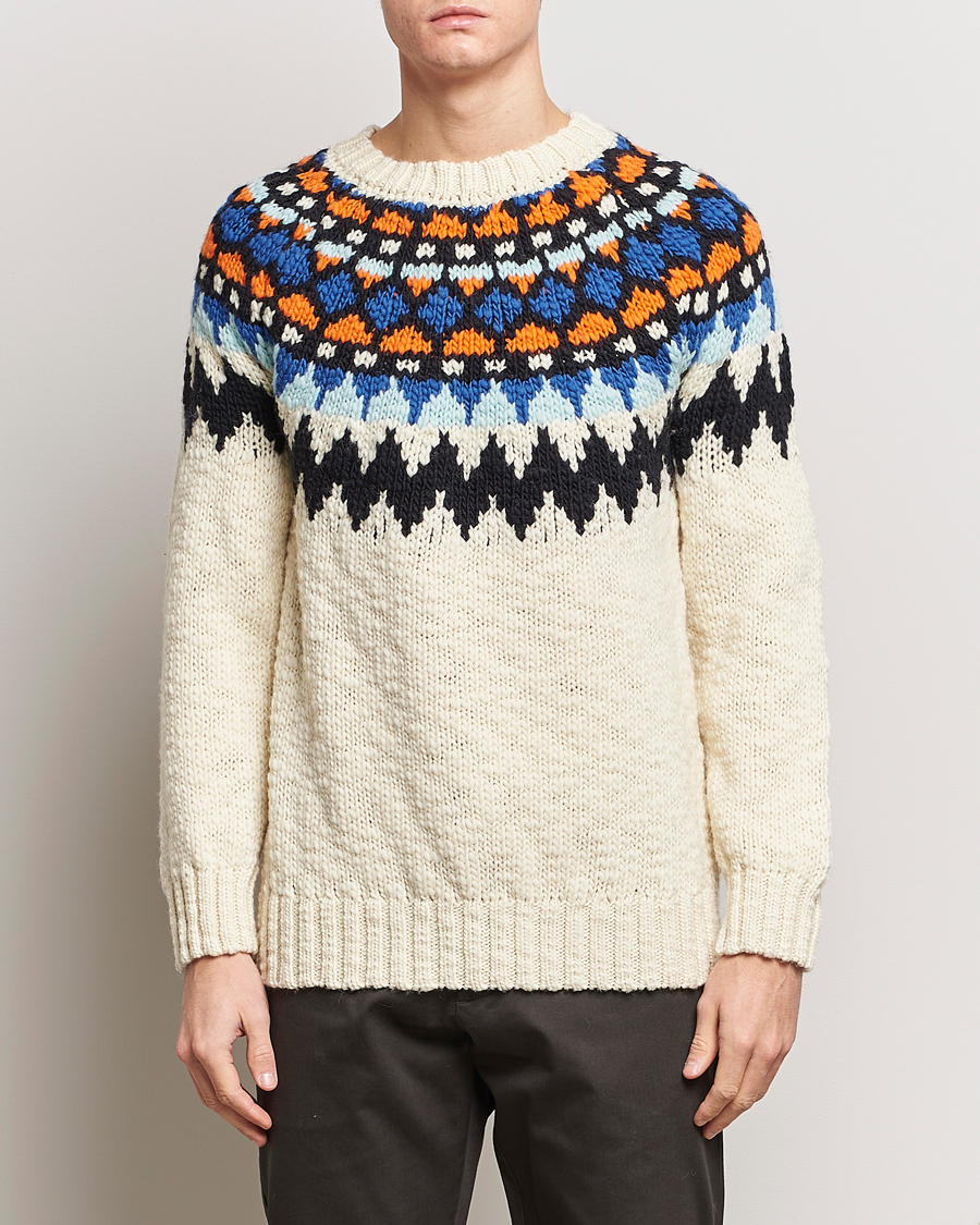 Herr | 30% rea | NN07 | Felix Nordic Wool Sweater Ecru Multi