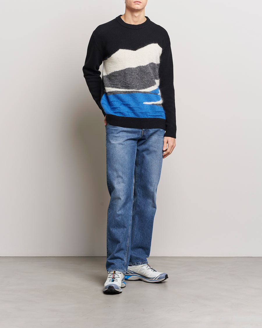 Herr | Tröjor | NN07 | Jason Mohair Wool Sweater Black Multi