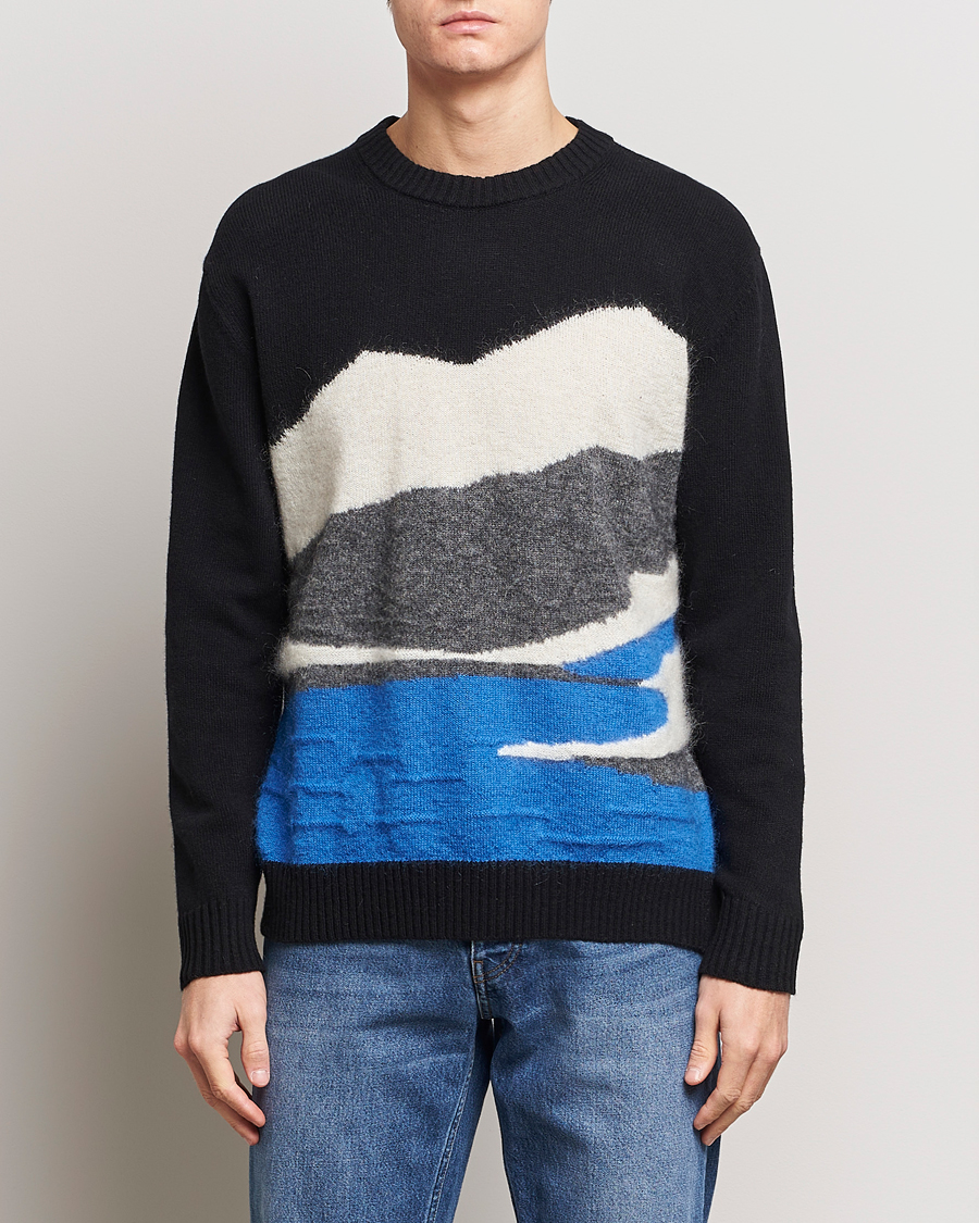 Herr | Tröjor | NN07 | Jason Mohair Wool Sweater Black Multi