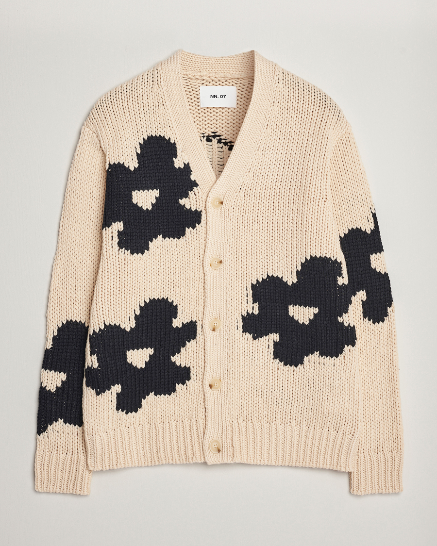 Herr | Tröjor | NN07 | Mika Cardigan Ecru Multi