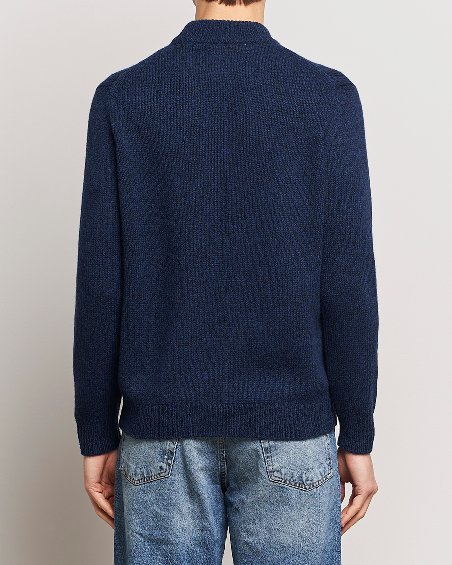 Herr | Tröjor | NN07 | Nick Mock Neck Sweater Navy Blue