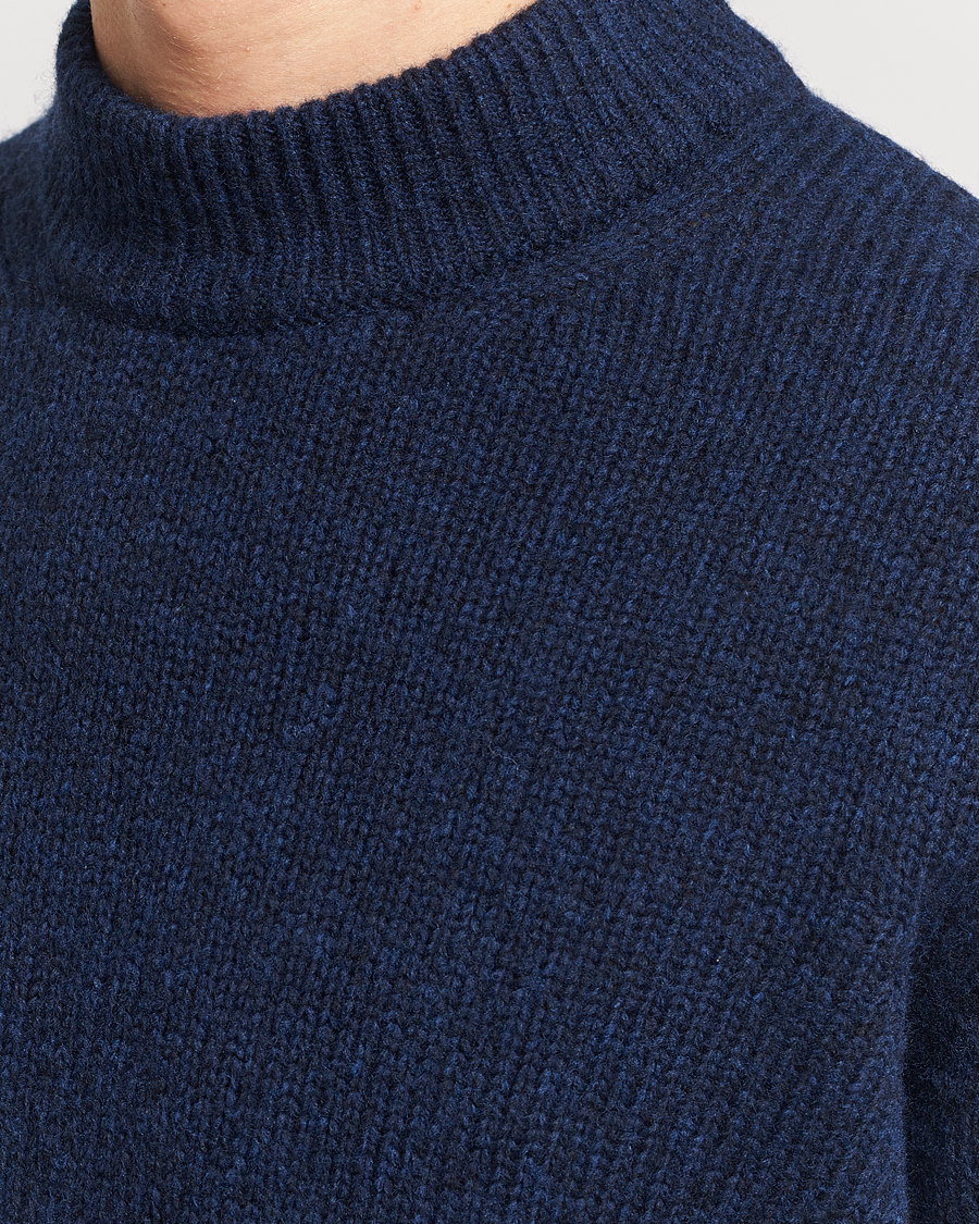 Herr | Tröjor | NN07 | Nick Mock Neck Sweater Navy Blue