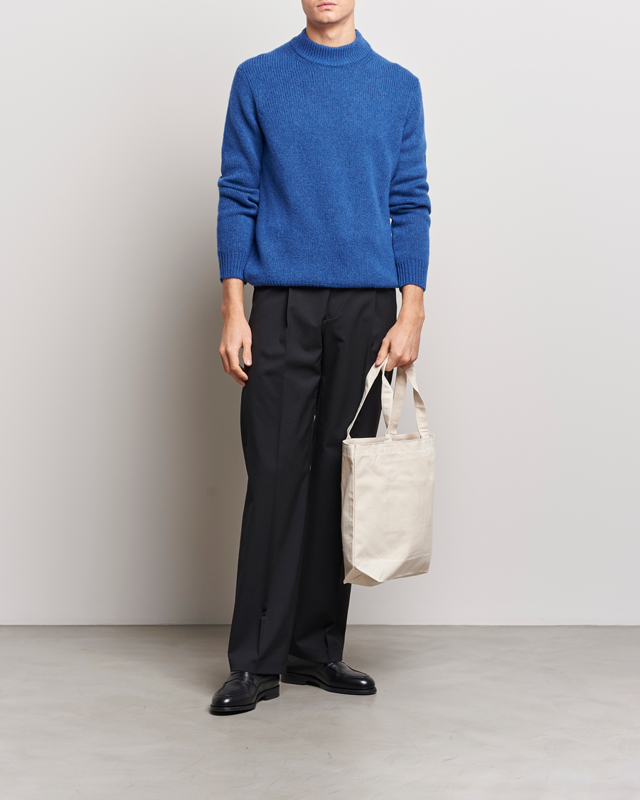 Herr | Tröjor | NN07 | Nick Mock Neck Sweater Blue