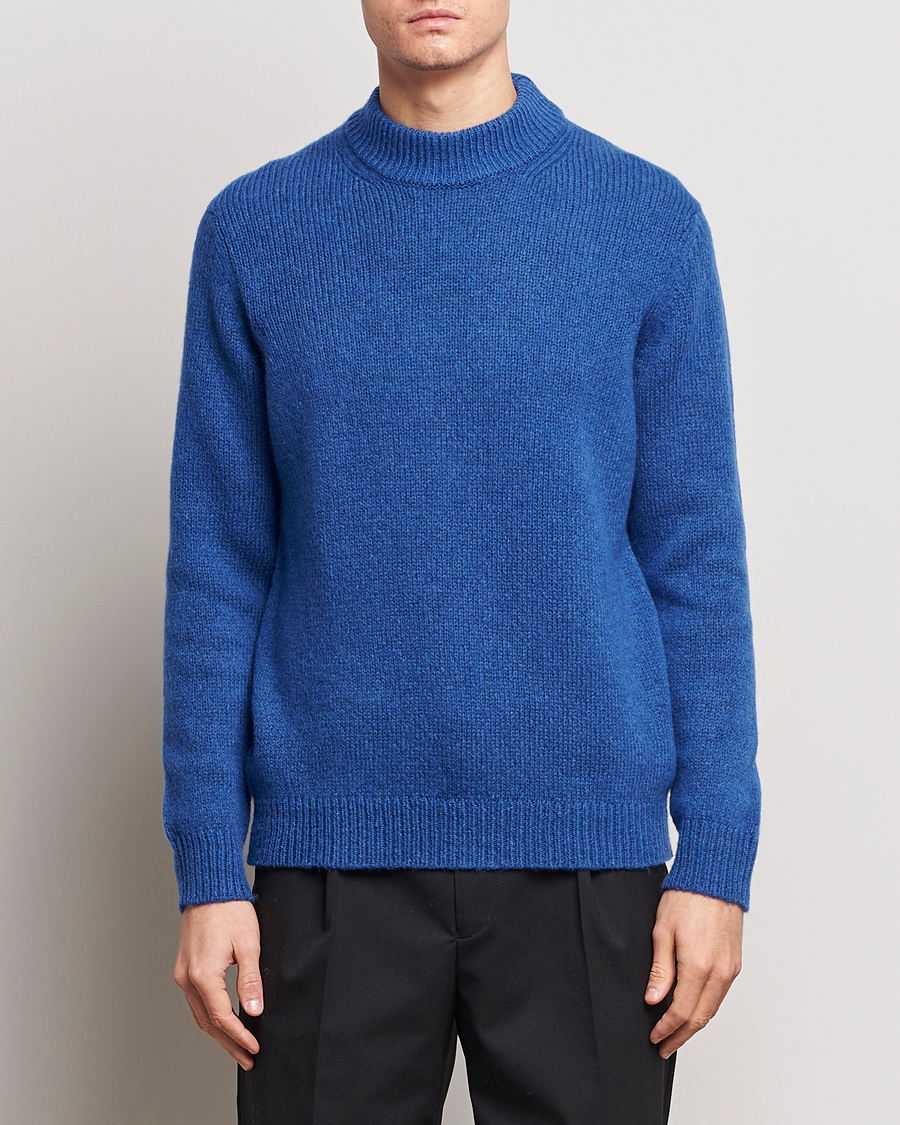 Herr | NN07 | NN07 | Nick Mock Neck Sweater Blue