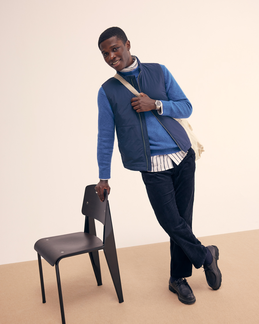 Herr | Tröjor | NN07 | Nick Mock Neck Sweater Blue