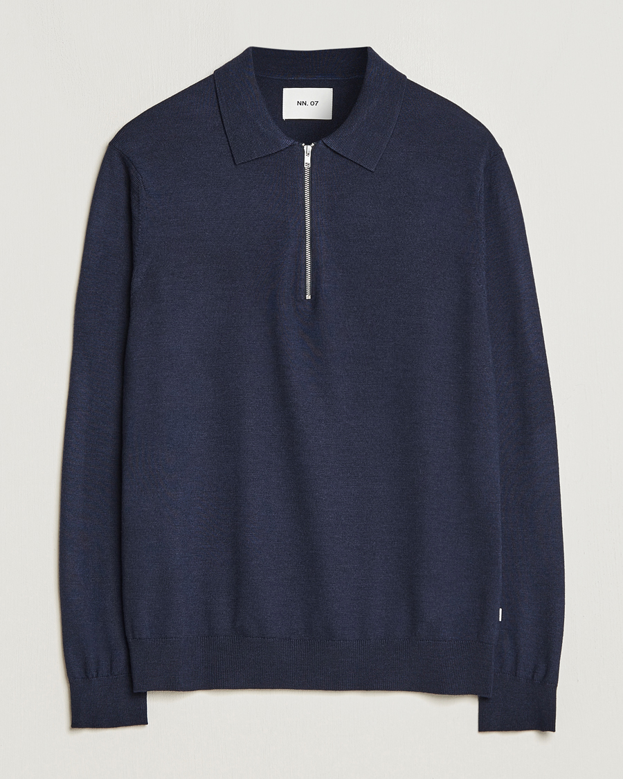 Herr | Tröjor | NN07 | Sergio Half Zip Navy Melange