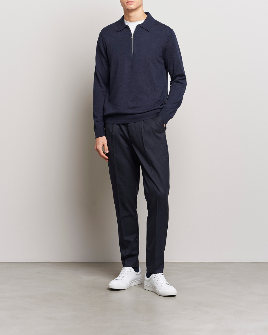 Herr | Tröjor | NN07 | Sergio Half Zip Navy Melange
