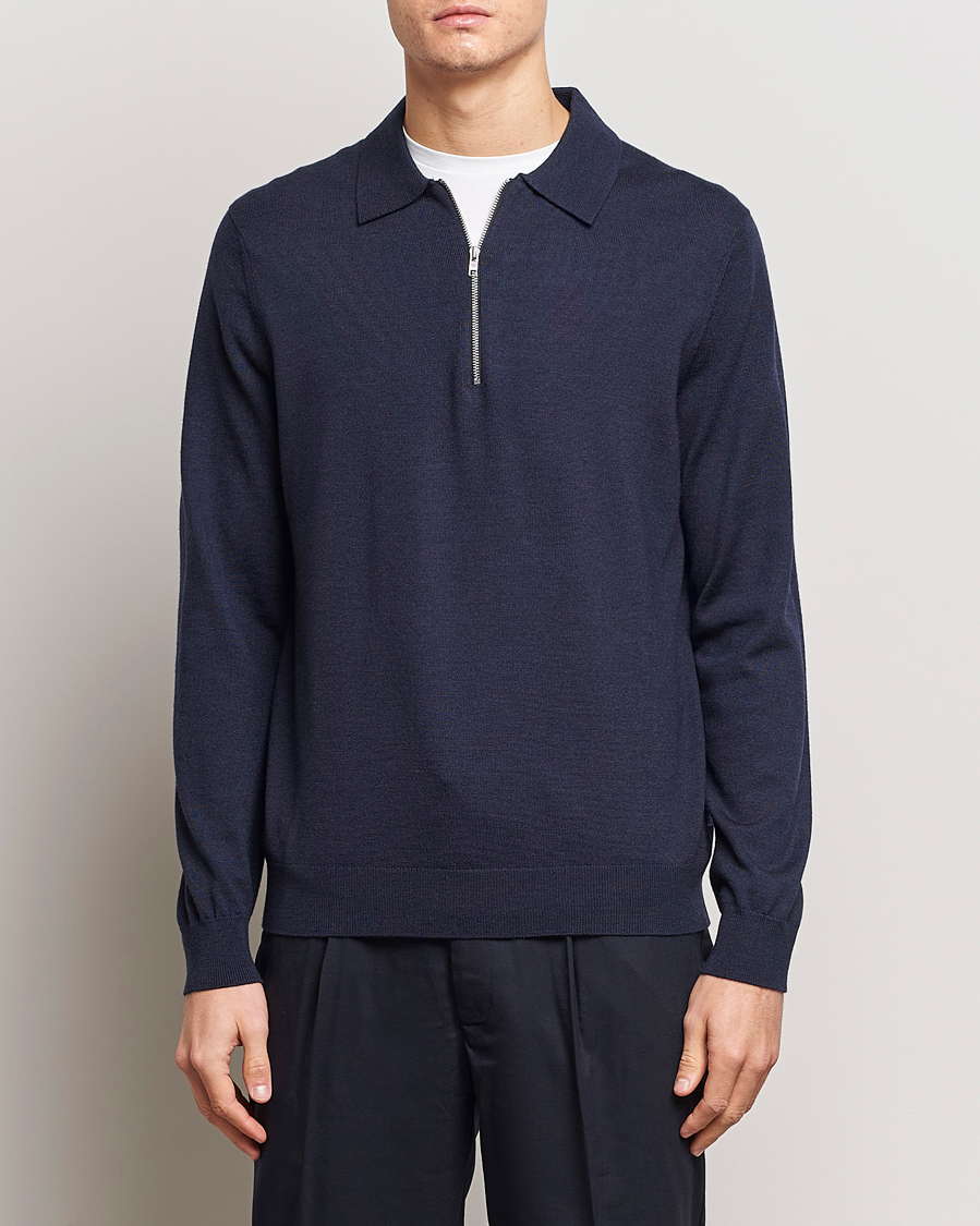 Herr | Tröjor | NN07 | Sergio Half Zip Navy Melange